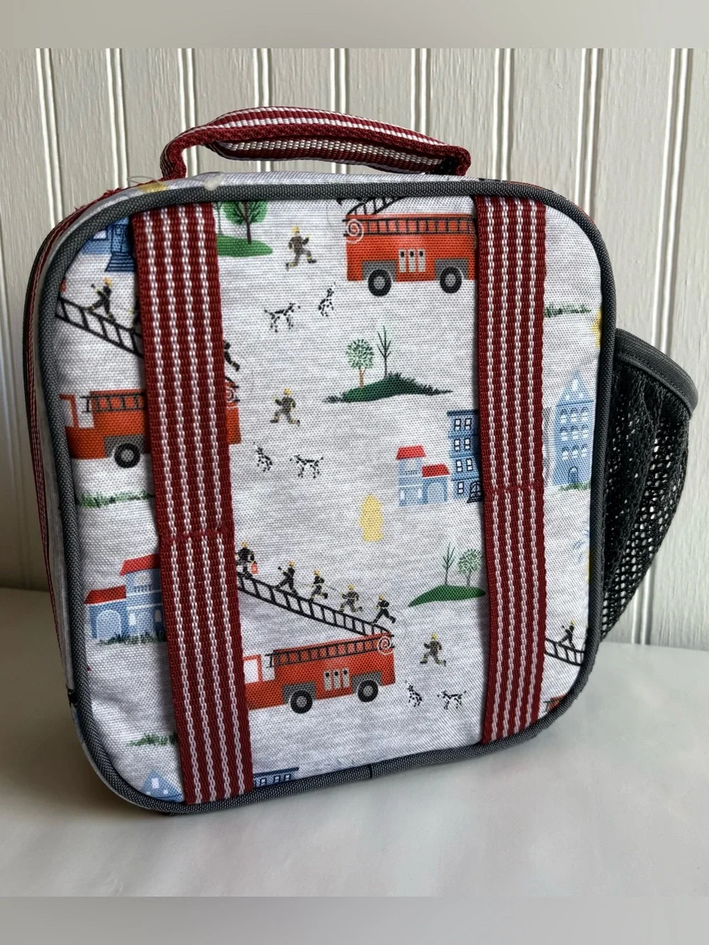 New Pottery Barn Kids Fire Truck Lunch Box Personalized Carter Fireman Lunchbox